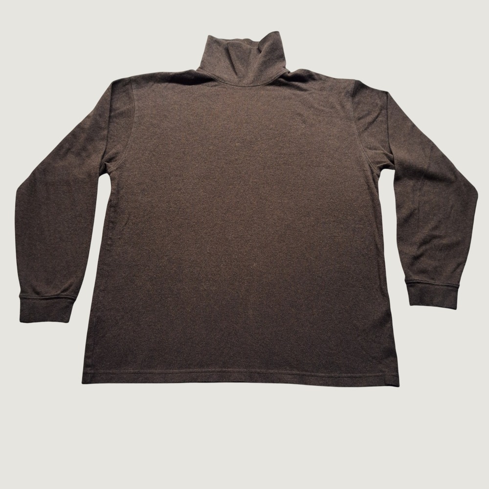 L.L.Bean Turtleneck Men Large Brown Good Heathered Long Sleeve Knit